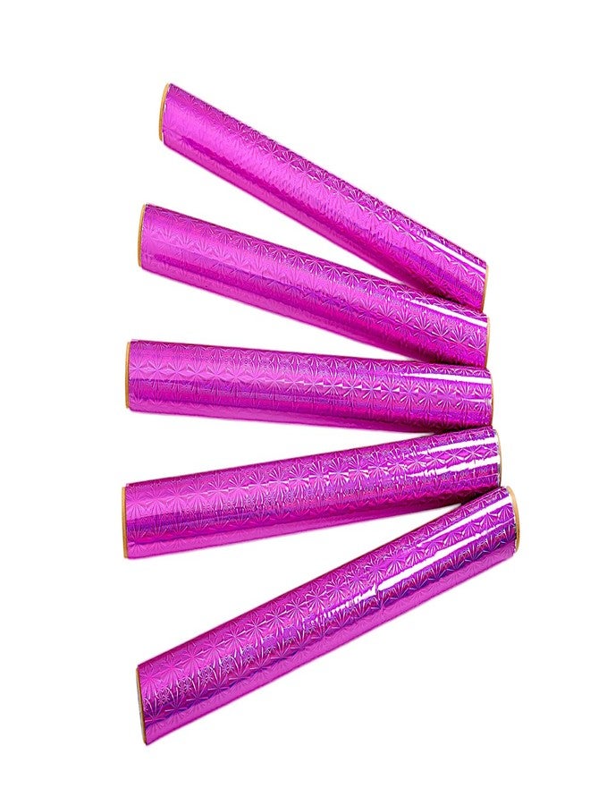 Unwrap Delights Plastic Holographic Metallic Colour Gift Packing Wrapper Paper - 18 Inches x 20 Meter Long Roll in Vibrant Pink - Shiny Holographic Finish Perfect for Gift Wrapping, Party Decorations, DIY Crafts, Special Occasions - Image 2